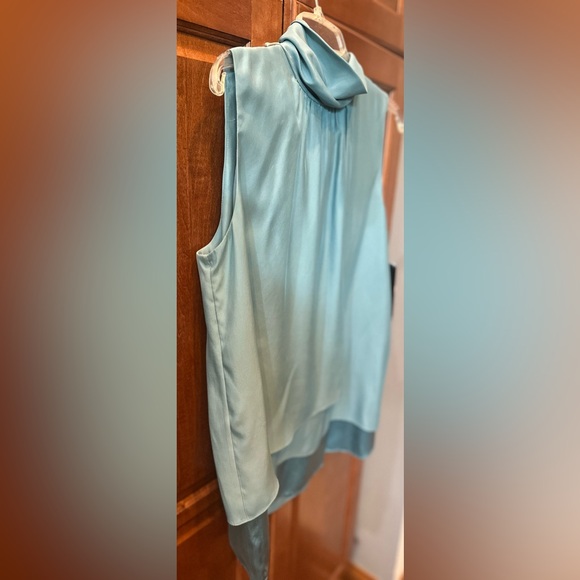 Lafayette148 New York Unique Sleeveless Blue/Green Silk Top. NWT. Retail$348. - Picture 4 of 16